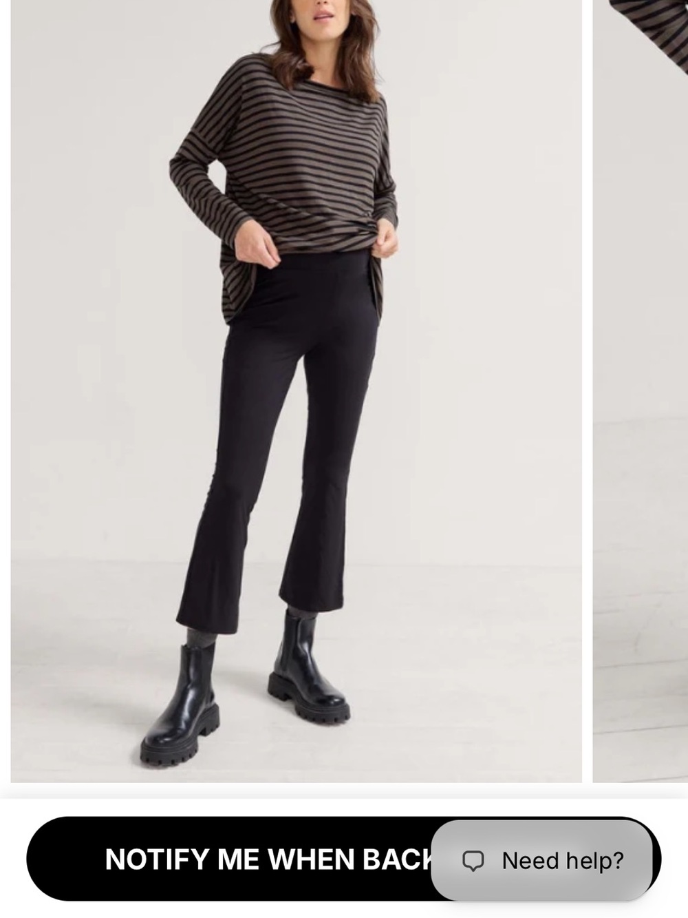 Hatch Before During & After Crop Kick Flare Legging